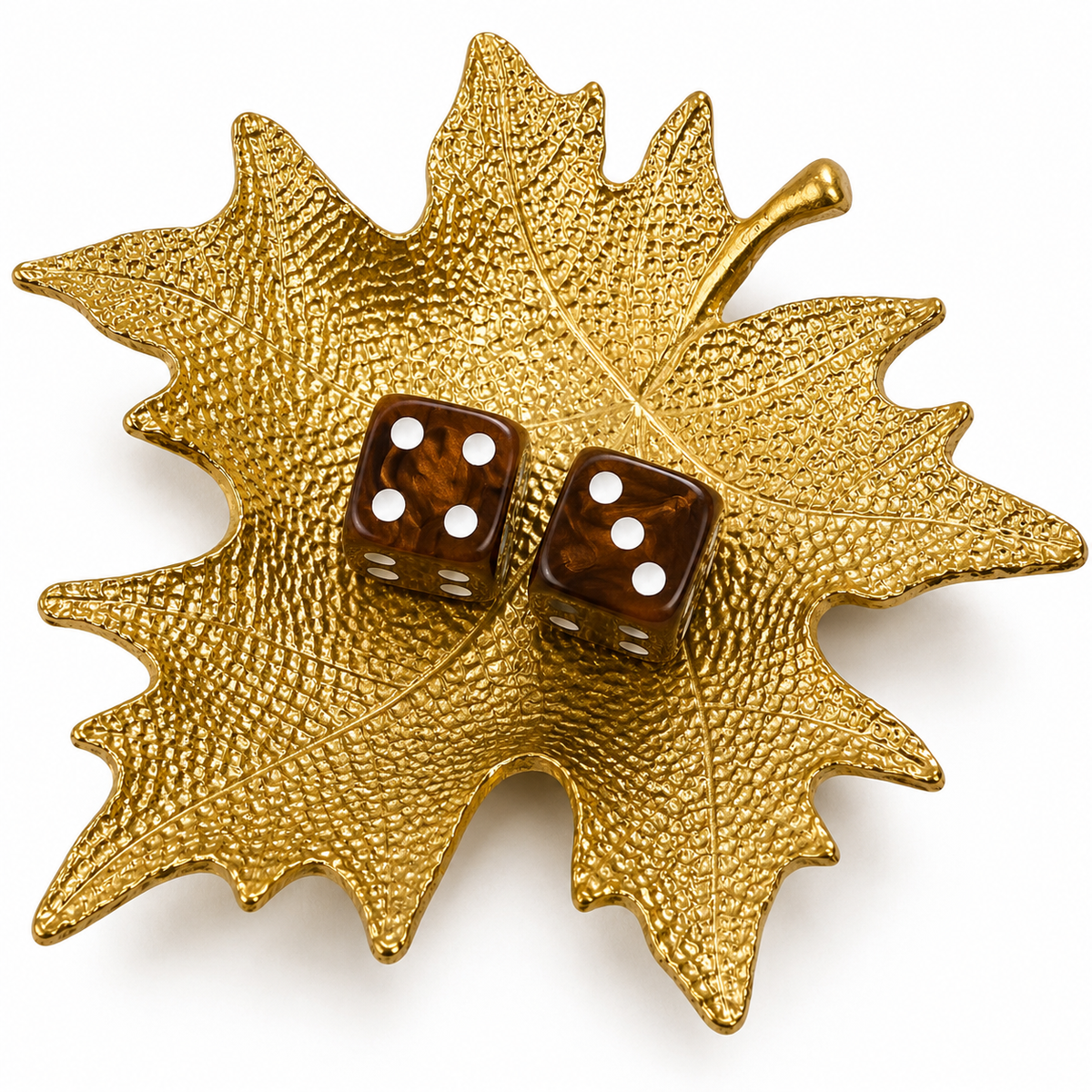 Gold Leaf Dice Dish