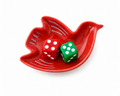 Red Bird Ceramic Dice Dish